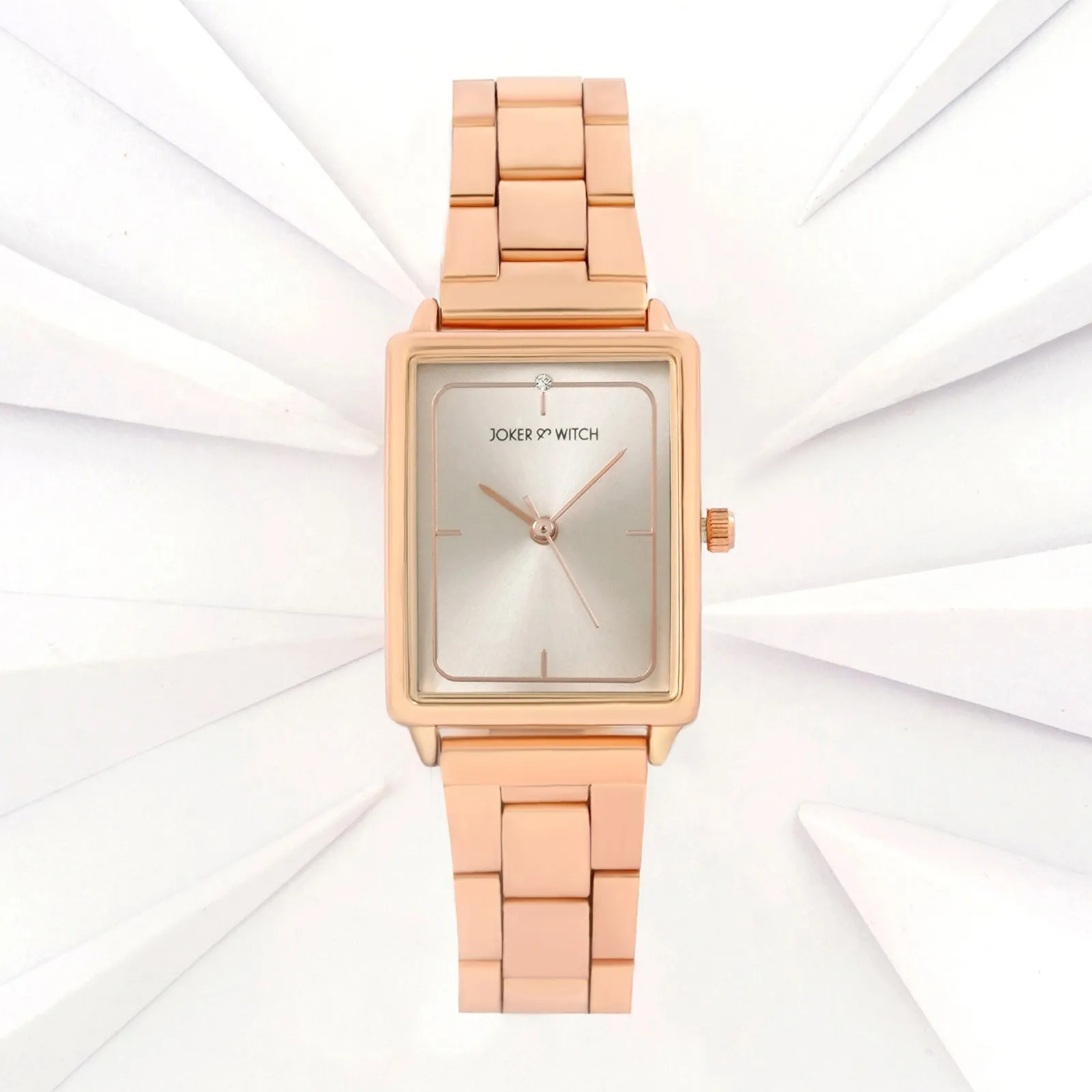 Quad All Rosegold Metallic Strap Watch