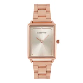 Quad All Rosegold Metallic Strap Watch