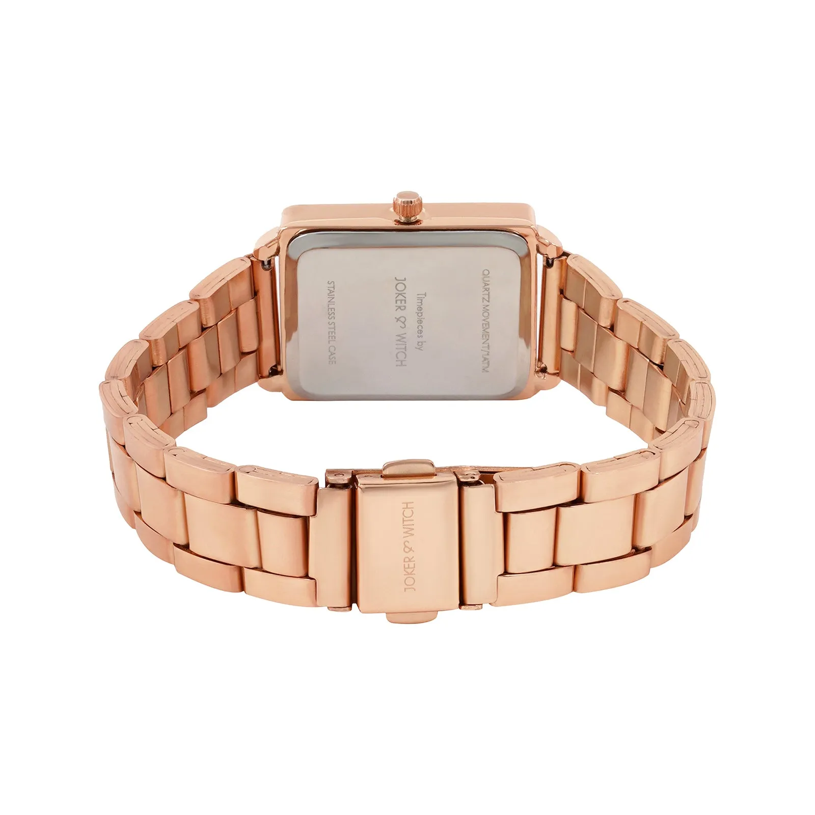 Quad All Rosegold Metallic Strap Watch