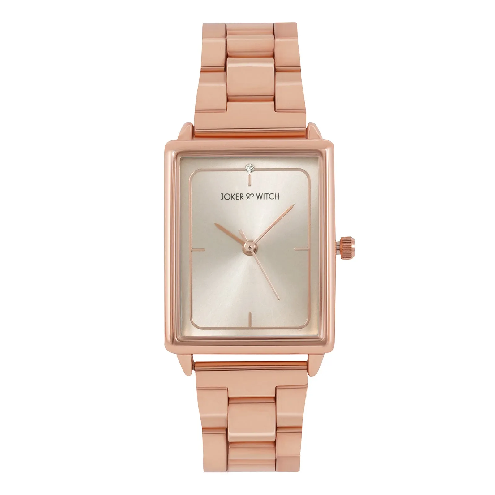 Quad All Rosegold Metallic Strap Watch