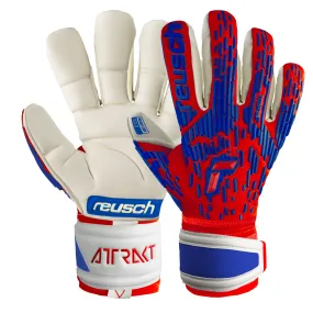 Reusch Men's Attrakt Freegel Gold Fingersave Goalkeeper Gloves Red/Blue