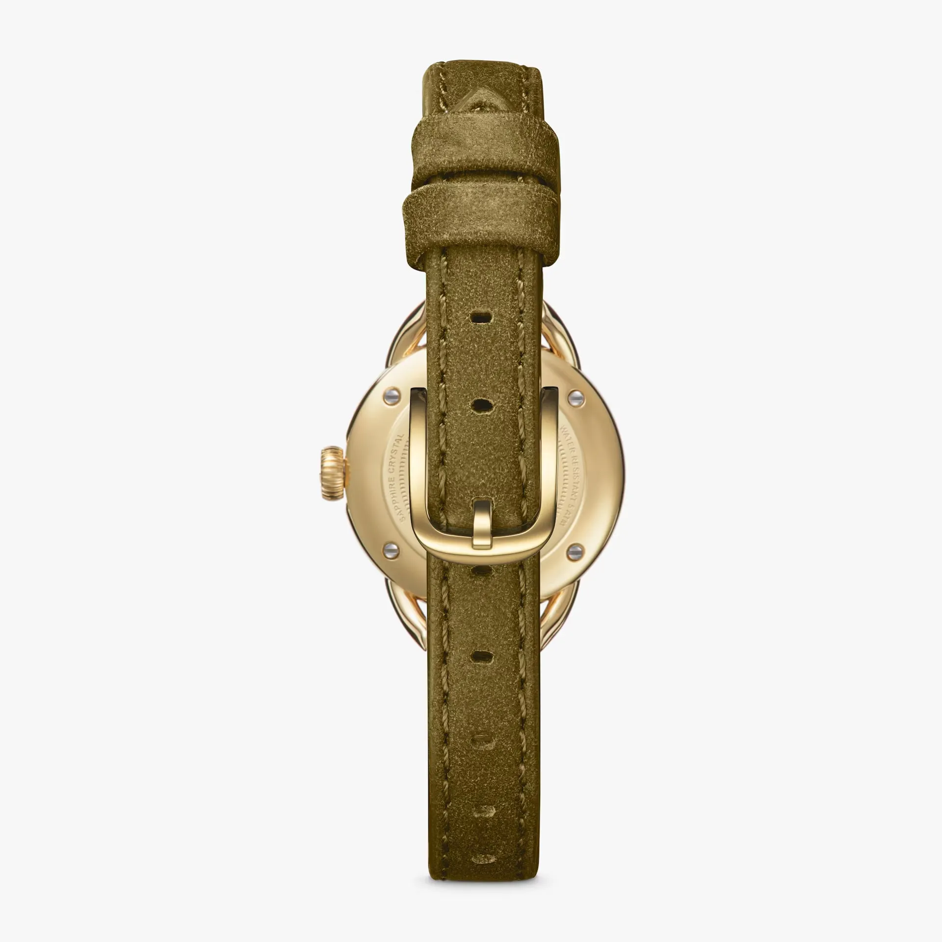 Shinola Runabout Mini 25mm Army Green Gold Watch S0120273247