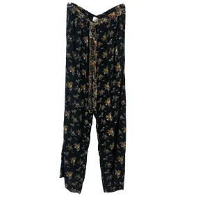 Stella Forest 200 Black Floral Viscose Pull-On Pants XS