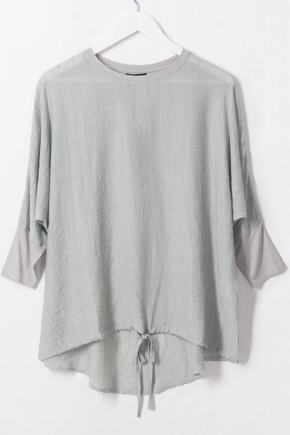 Summer Pavilion Sage Tie Hem Top