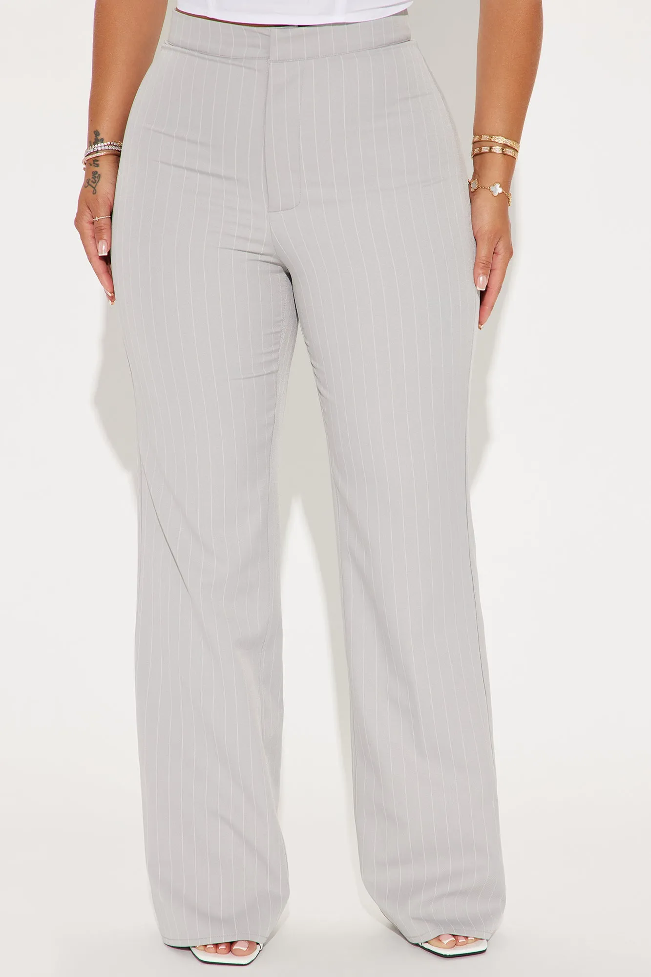 Sweet Salutations Pinstripe Trouser - Grey