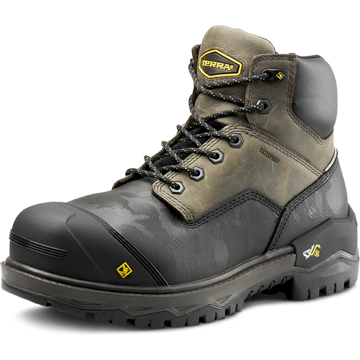 Terra Men's Gantry 6" Nano Comp Toe  WP Work Boot -Gray- 4T8VGY