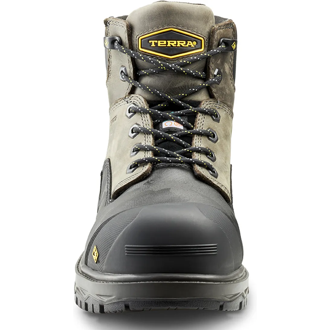 Terra Men's Gantry 6" Nano Comp Toe  WP Work Boot -Gray- 4T8VGY