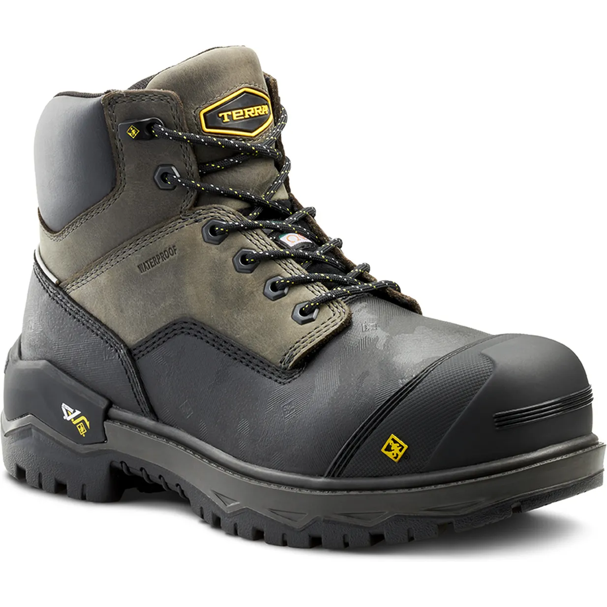 Terra Men's Gantry 6" Nano Comp Toe  WP Work Boot -Gray- 4T8VGY