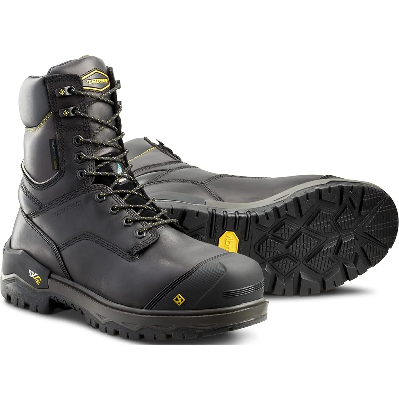 Terra Men's Gantry LXI 8" Nano Comp Toe WP Work Boot -Black- 4TAXBK