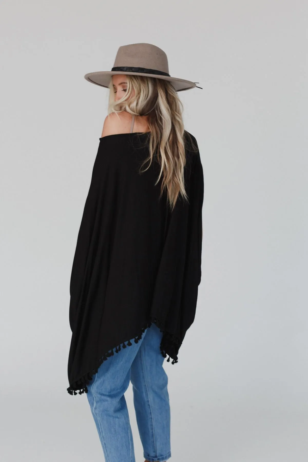 The Wren Tassel Tunic - Black