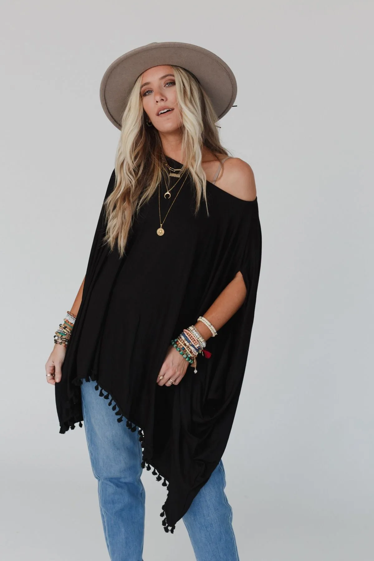 The Wren Tassel Tunic - Black