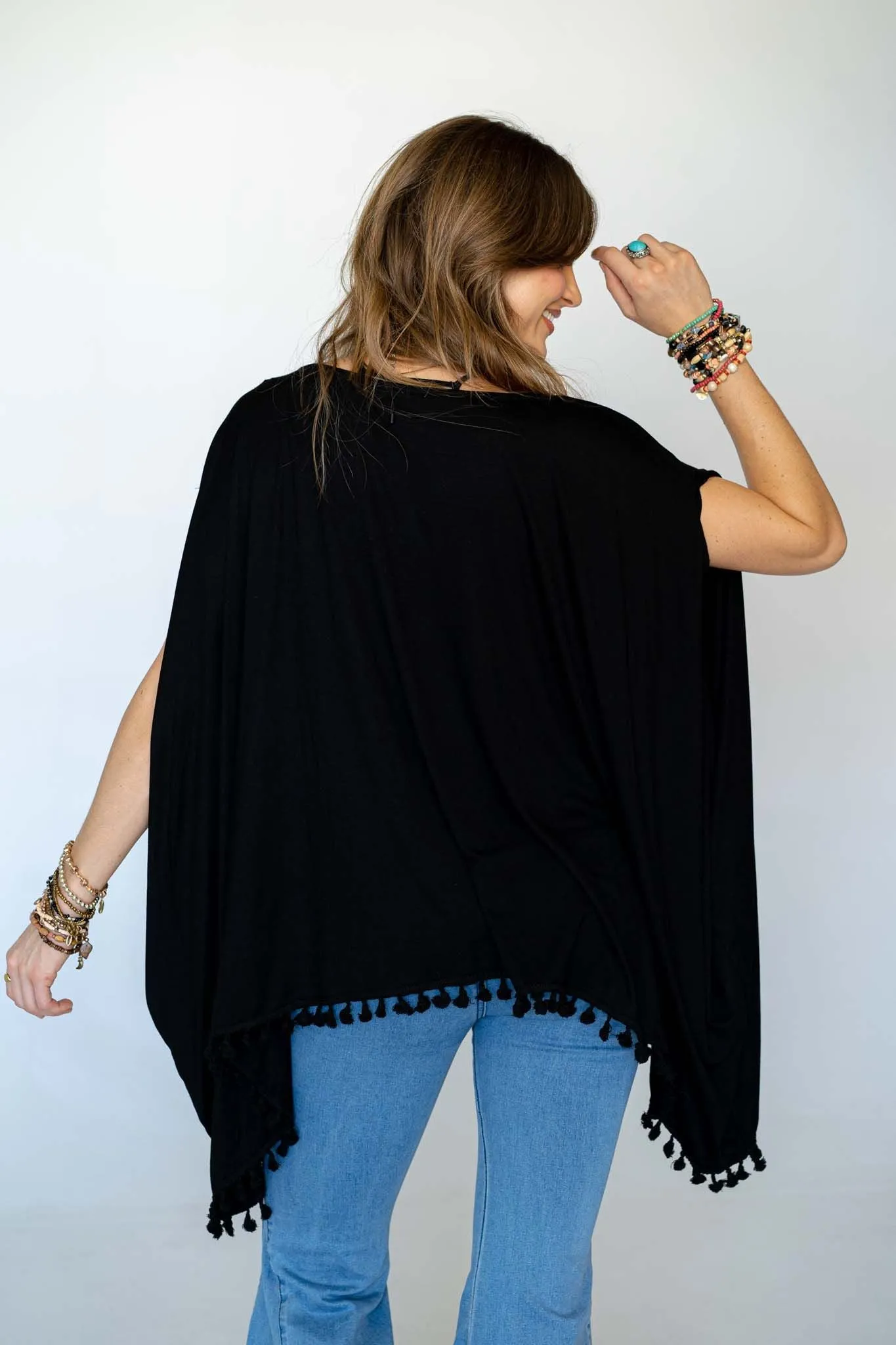 The Wren Tassel Tunic - Black