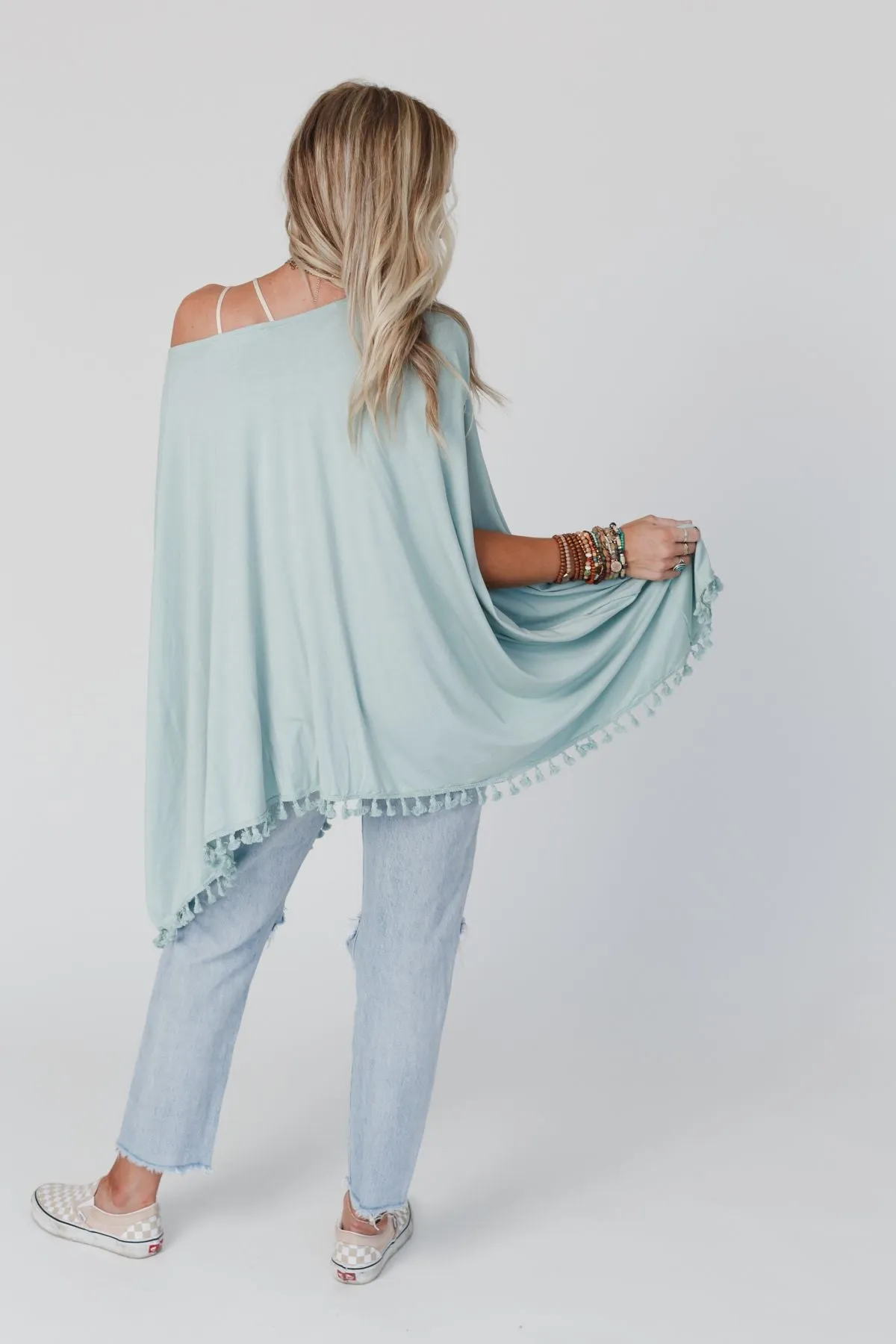 The Wren Tassel Tunic - Seafoam