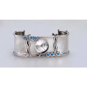 Watch for Woman. Handcrafted Sterling Silver 925 Bracelet Watch. Japanese Myota