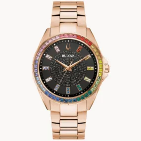 Women's Bulova Rose Multi-Color Crystals Phantom 97A180